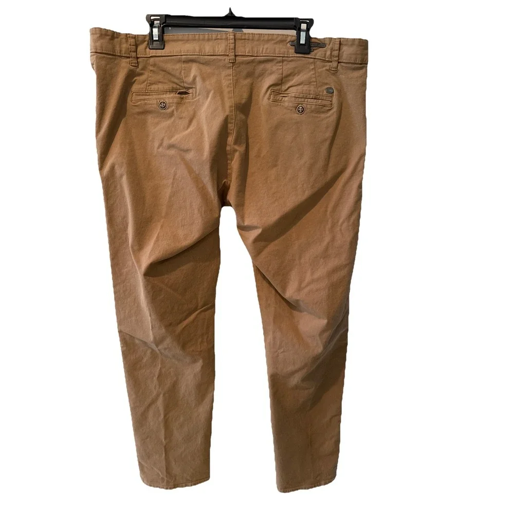Men's Jimmy Taverniti Flat Front Chino Pants - Cotton Blend Lt Brown‎ Size 40x30